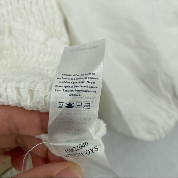 ~Faherty Women's Smocked Puff Sleeve Blouse NWT - Picture 4 of 5